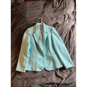 Solos by Koret Women's Blazer Aqua Size 8 Polyester‎ Wool Blend